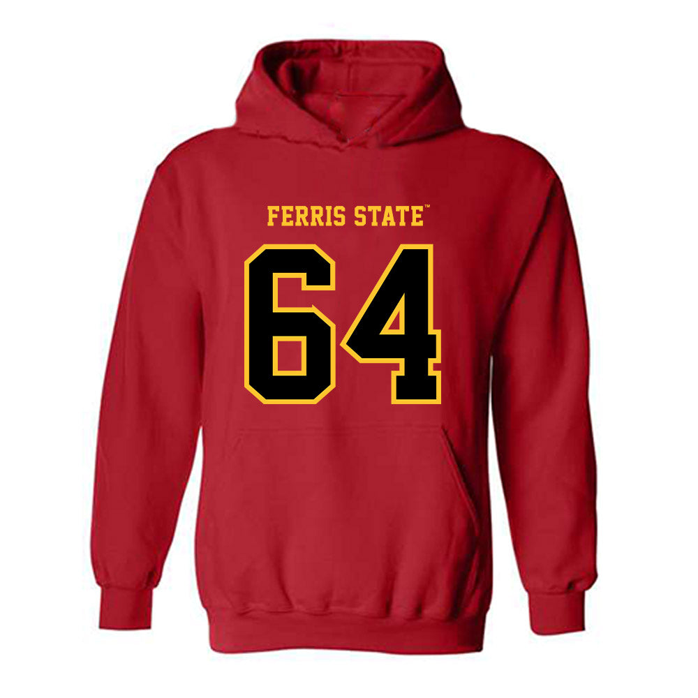 Ferris State - NCAA Football : Cameron Heiss - Replica Shersey Hooded Sweatshirt-0