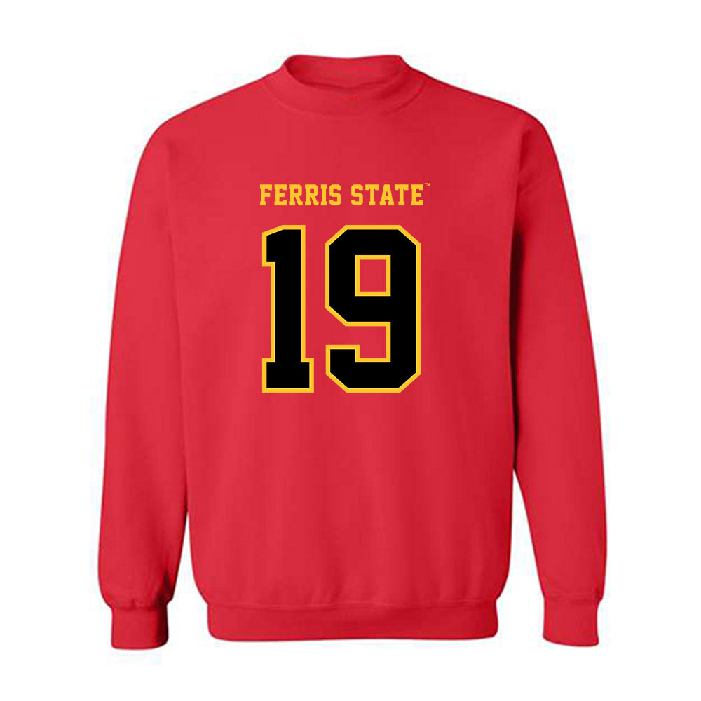 Ferris State - NCAA Women's Soccer : Allison McMahon - Replica Shersey Crewneck Sweatshirt-0