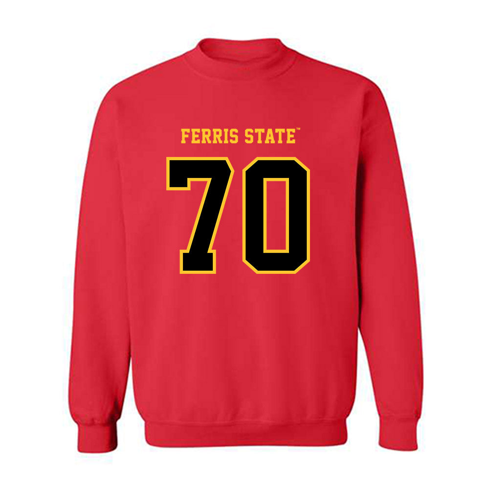 Ferris State - NCAA Football : Andrew Devries - Replica Shersey Crewneck Sweatshirt-0
