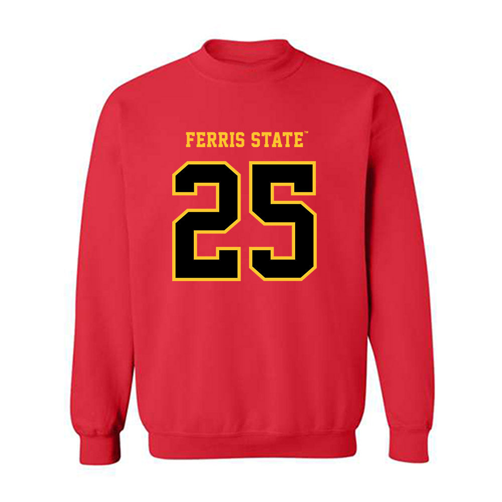Ferris State - NCAA Men's Ice Hockey : Zach Faremouth - Replica Shersey Crewneck Sweatshirt-0
