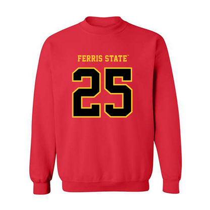 Ferris State - NCAA Men's Ice Hockey : Zach Faremouth - Replica Shersey Crewneck Sweatshirt-0