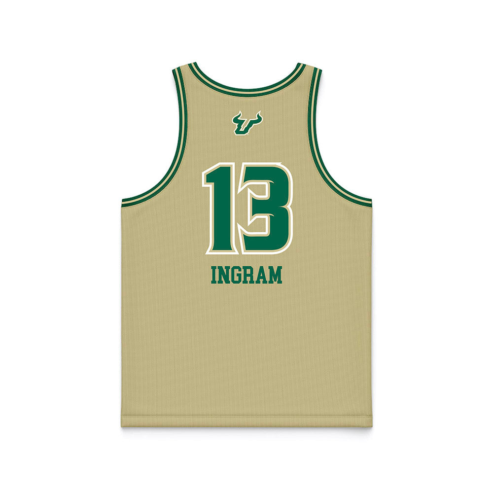 USF - NCAA Women's Basketball : Stefanie Ingram - Sand Basketball Jersey-1