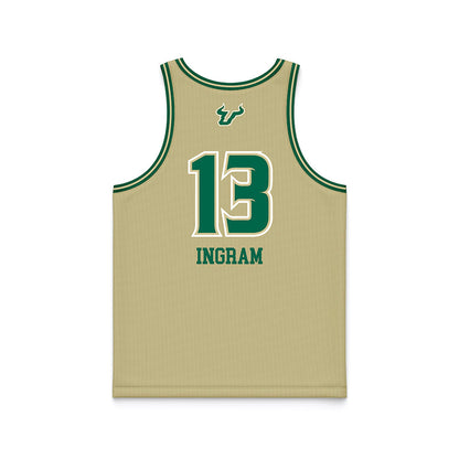 USF - NCAA Women's Basketball : Stefanie Ingram - Sand Basketball Jersey-1