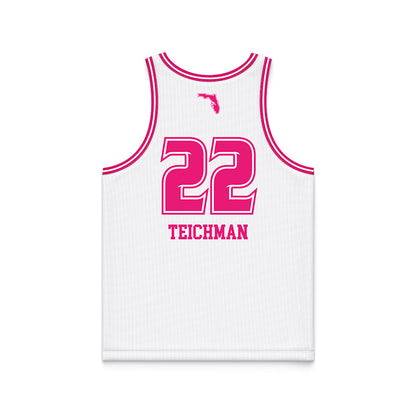 USF - NCAA Women's Basketball : Lee Teichman - White Basketball Jersey-1