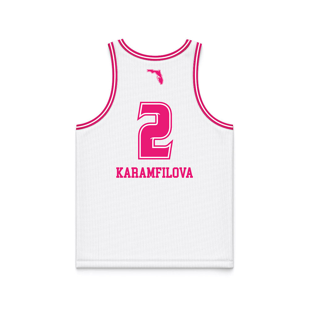 USF - NCAA Women's Basketball : Yana Karamfilova - White Basketball Jersey-1