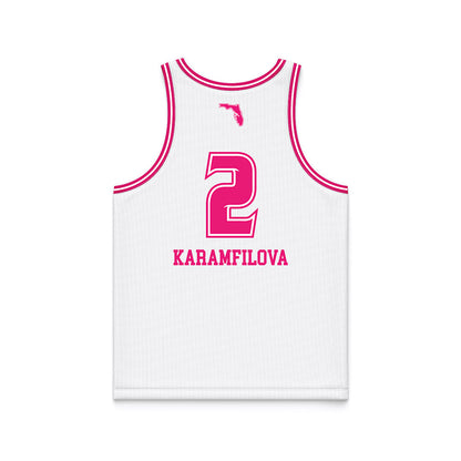 USF - NCAA Women's Basketball : Yana Karamfilova - White Basketball Jersey-1