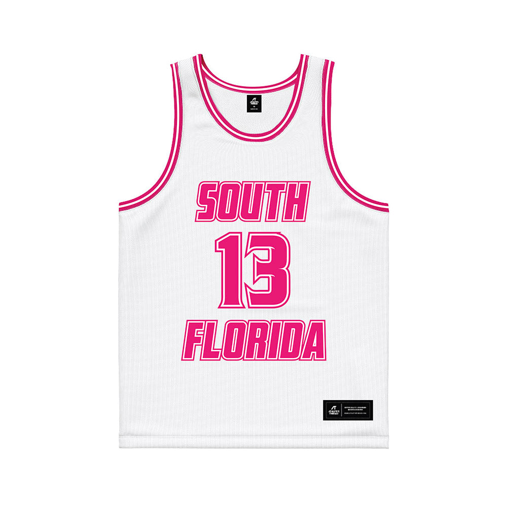 USF - NCAA Women's Basketball : Stefanie Ingram - White Basketball Jersey-0