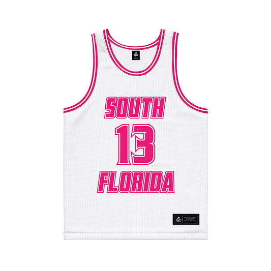 USF - NCAA Women's Basketball : Stefanie Ingram - White Basketball Jersey-0