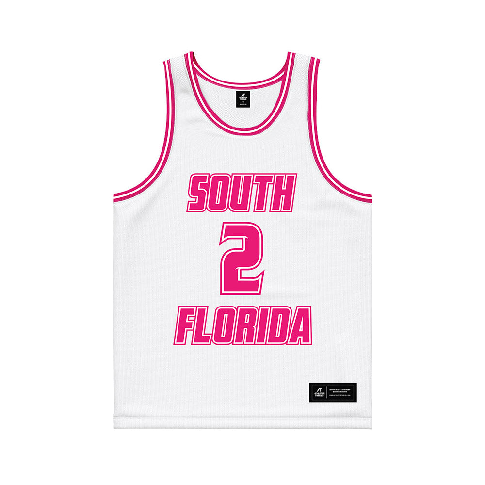 USF - NCAA Women's Basketball : Yana Karamfilova - White Basketball Jersey-0