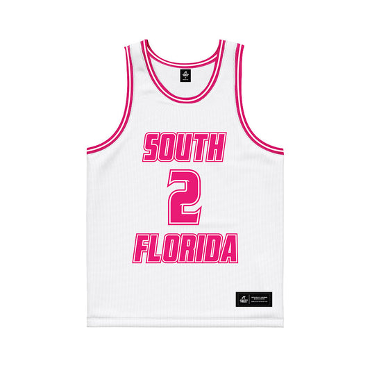 USF - NCAA Women's Basketball : Yana Karamfilova - White Basketball Jersey-0