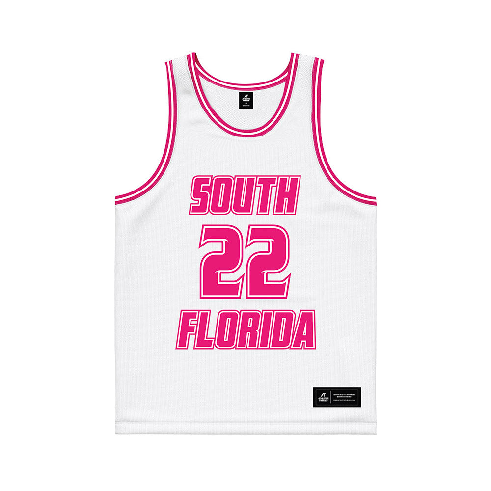 USF - NCAA Women's Basketball : Lee Teichman - White Basketball Jersey-0