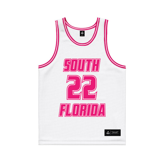 USF - NCAA Women's Basketball : Lee Teichman - White Basketball Jersey-0