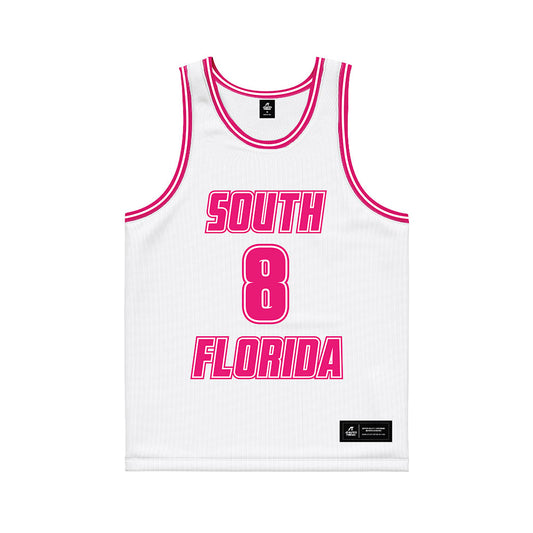 USF - NCAA Women's Basketball : Fatou Diakite - White Basketball Jersey-0