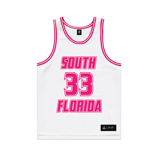 USF - NCAA Women's Basketball : Katsiaryna Novik - White Basketball Jersey-0