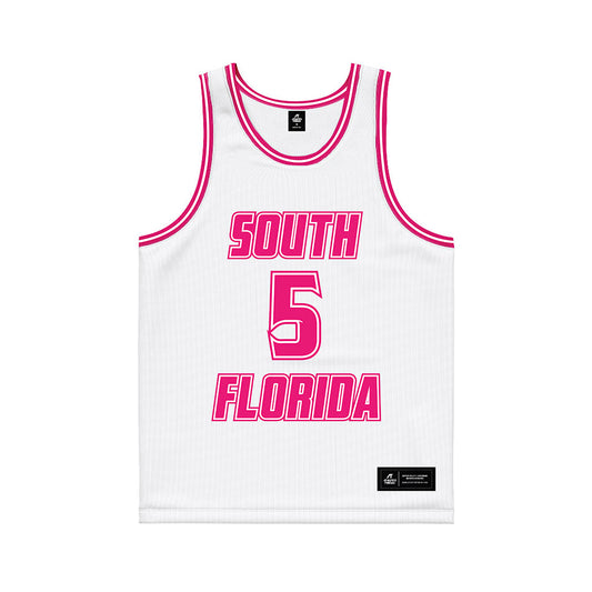 USF - NCAA Women's Basketball : Brooklyn Hall - White Basketball Jersey-0