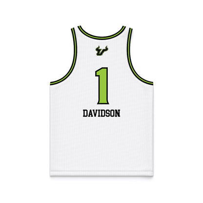 USF - NCAA Women's Basketball : Katie Davidson - White Basketball Jersey-1