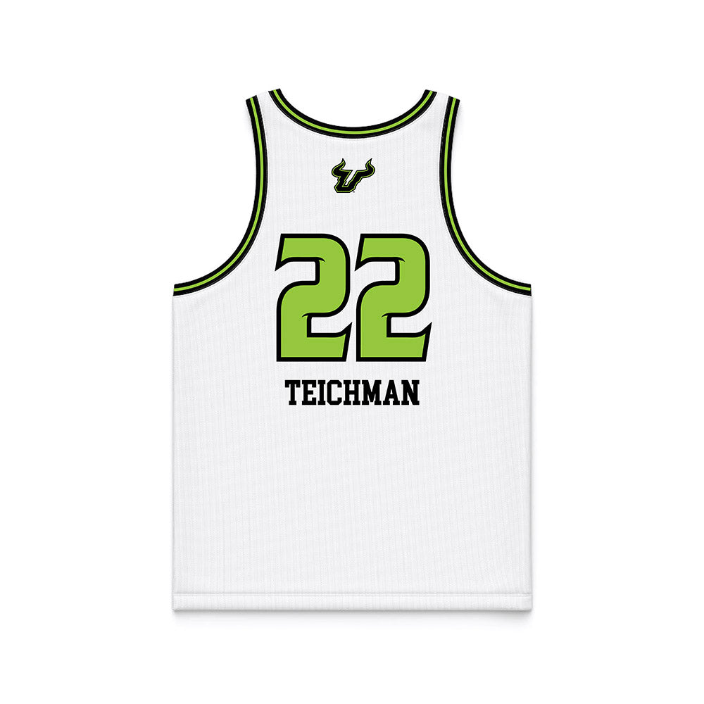 USF - NCAA Women's Basketball : Lee Teichman - White Basketball Jersey-3
