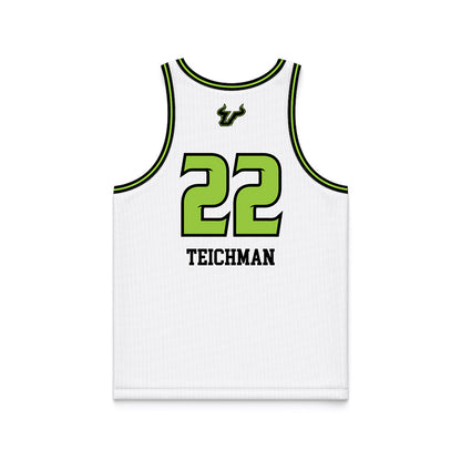 USF - NCAA Women's Basketball : Lee Teichman - White Basketball Jersey-3