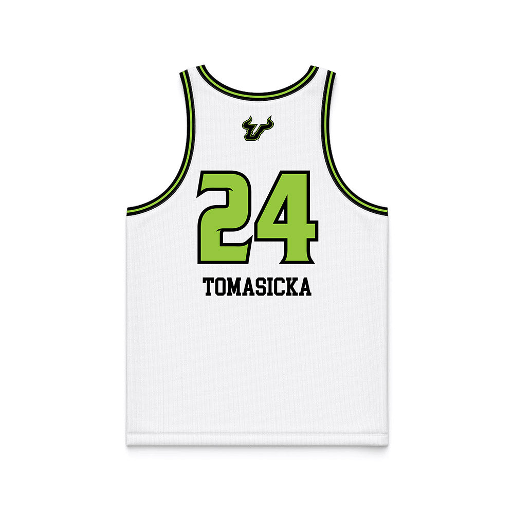 USF - NCAA Women's Basketball : Raina Tomasicka - White Basketball Jersey-1