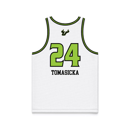 USF - NCAA Women's Basketball : Raina Tomasicka - White Basketball Jersey-1