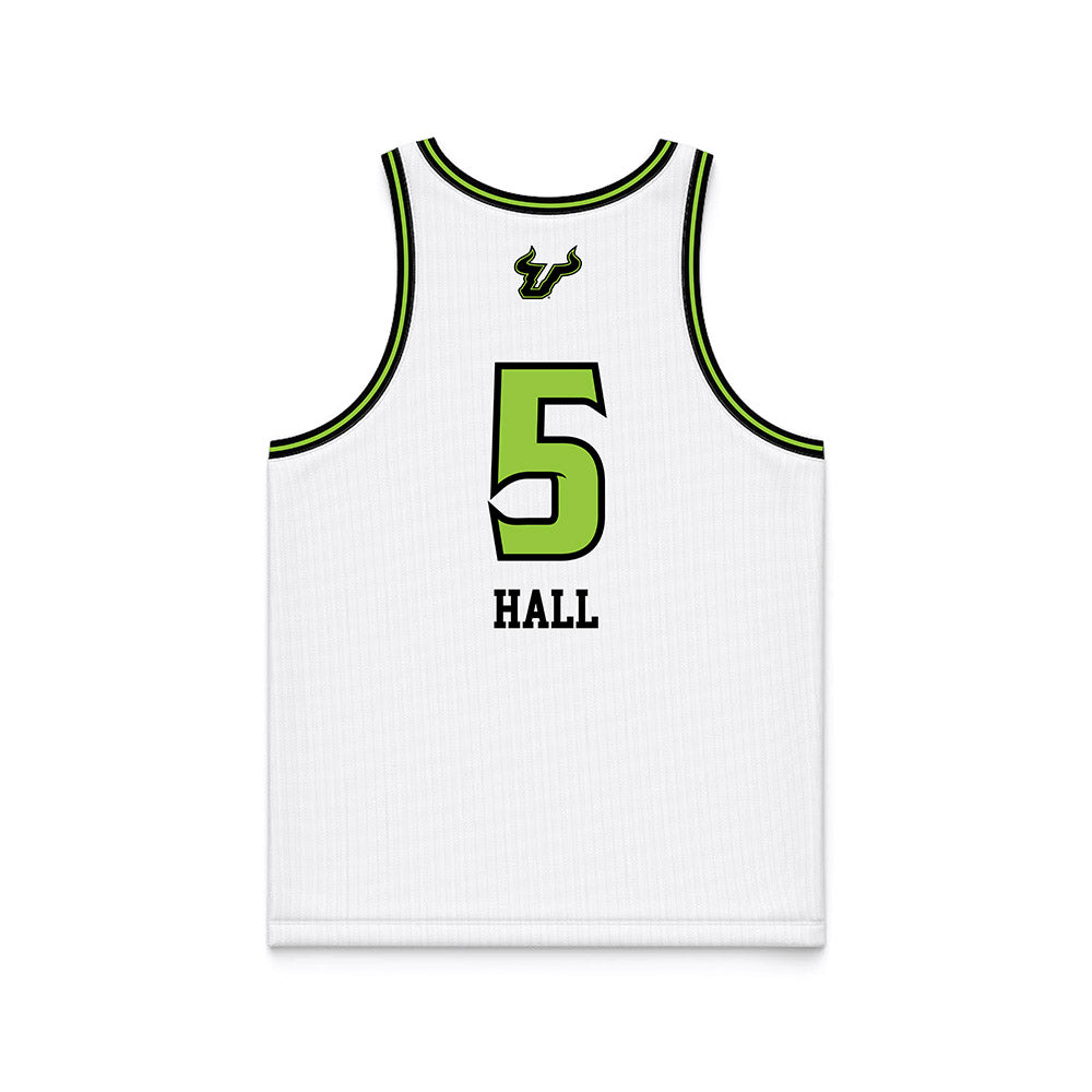 USF - NCAA Women's Basketball : Brooklyn Hall - White Basketball Jersey-2