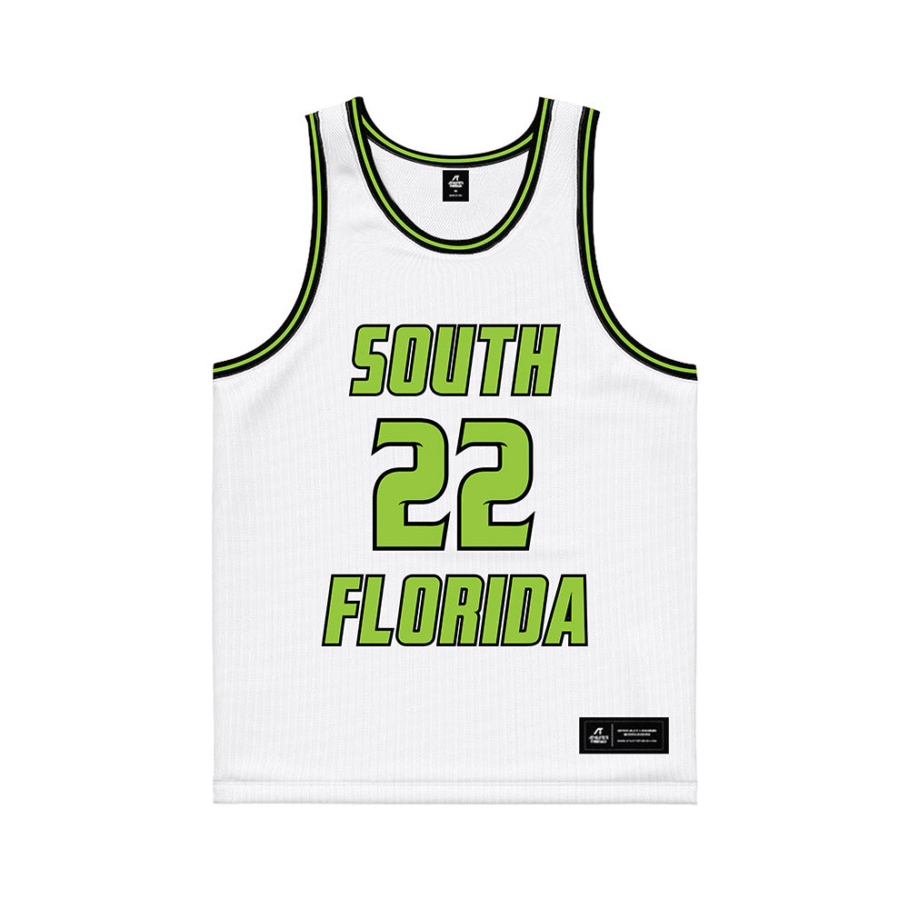 USF - NCAA Women's Basketball : Lee Teichman - White Basketball Jersey-0