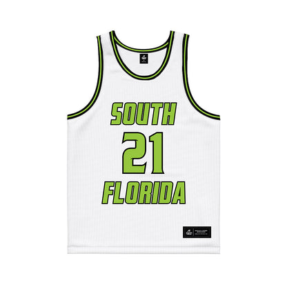 USF - NCAA Women's Basketball : Lor Mputu - White Basketball Jersey-0