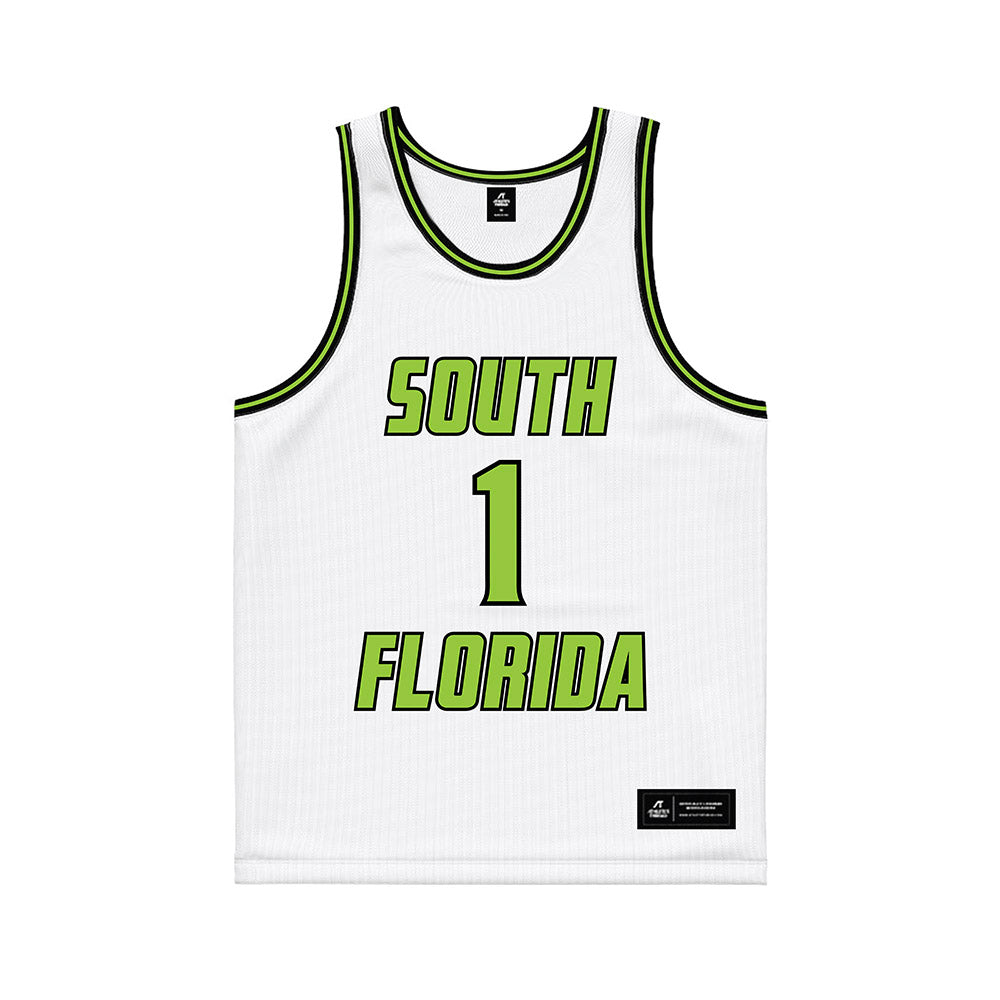 USF - NCAA Women's Basketball : Katie Davidson - White Basketball Jersey-0