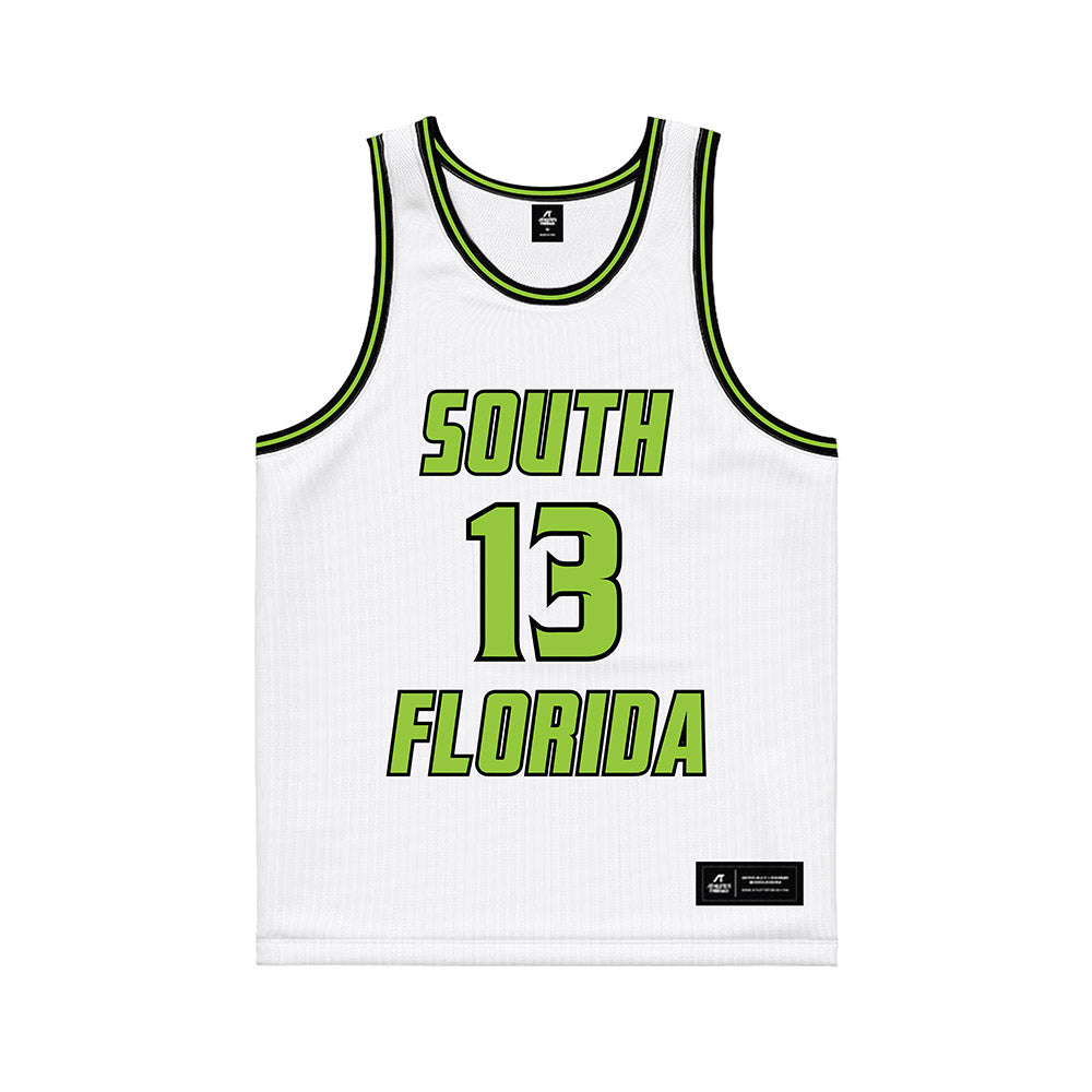 USF - NCAA Women's Basketball : Stefanie Ingram - White Basketball Jersey-0