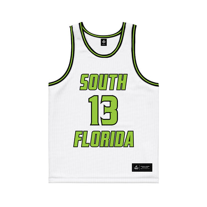 USF - NCAA Women's Basketball : Stefanie Ingram - White Basketball Jersey-0