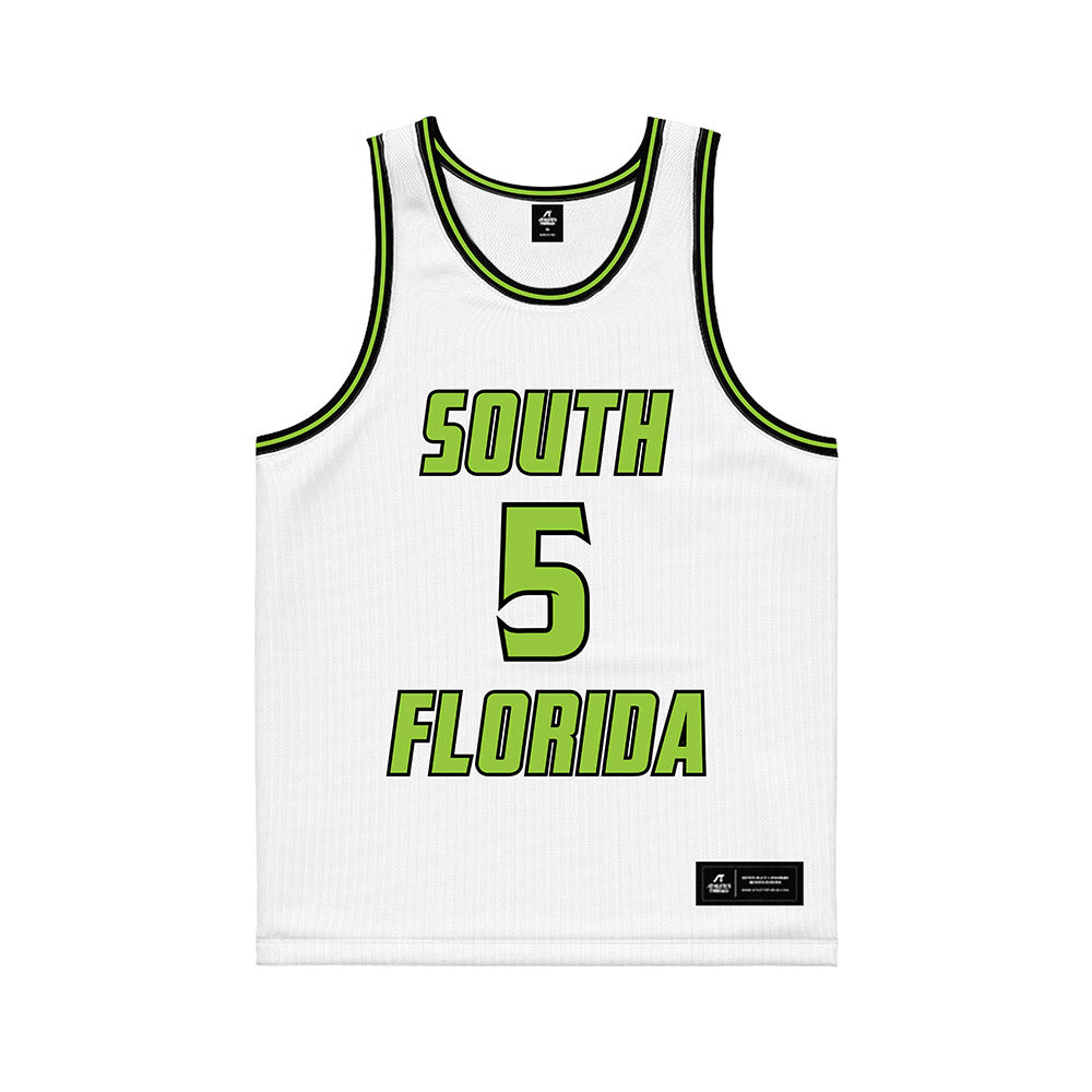 USF - NCAA Women's Basketball : Brooklyn Hall - White Basketball Jersey-1