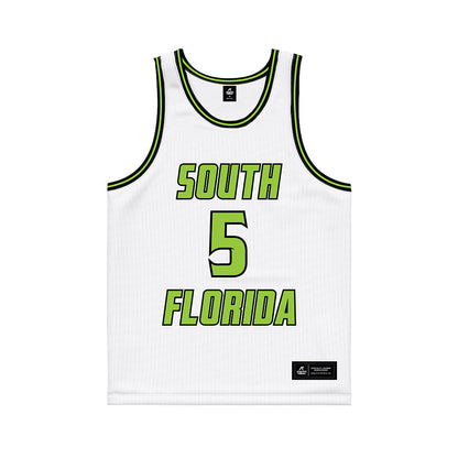 USF - NCAA Women's Basketball : Brooklyn Hall - White Basketball Jersey-0