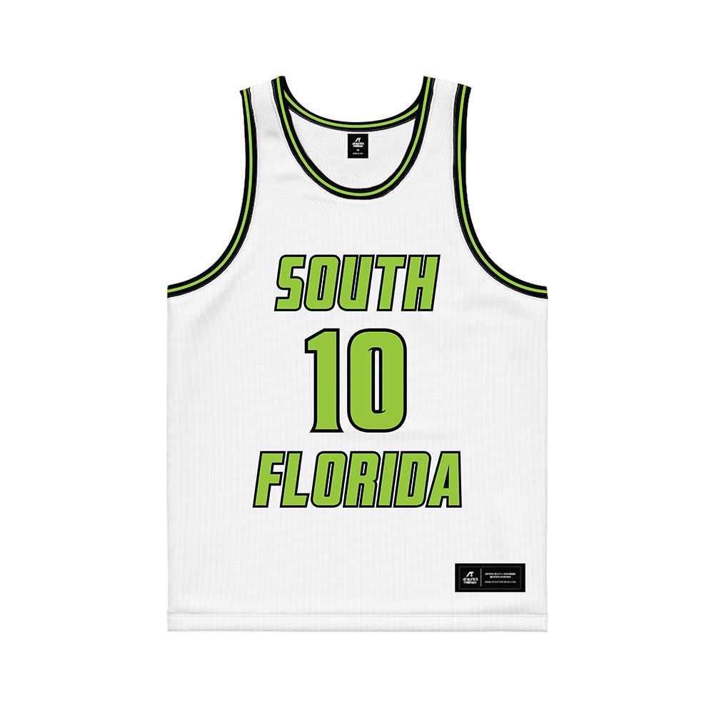 USF - NCAA Women's Basketball : Edyn Battle - White Basketball Jersey-0
