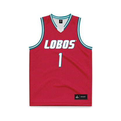 New Mexico - NCAA Men's Basketball : Uriah Tenette - Red Basketball Jersey-0