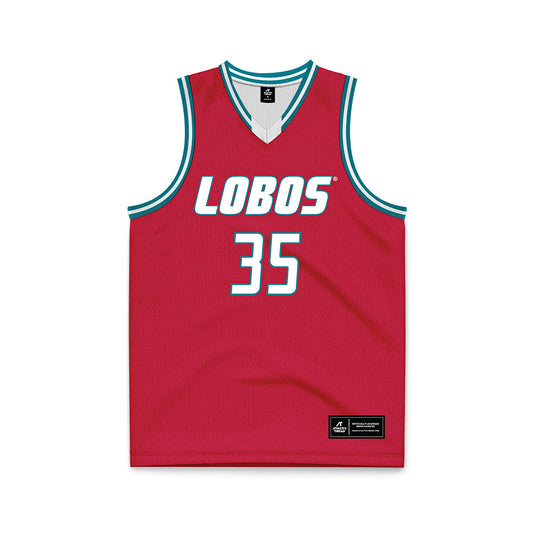 New Mexico - NCAA Men's Basketball : JT Rock - Red Basketball Jersey-0