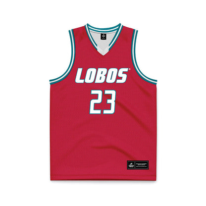 New Mexico - NCAA Men's Basketball : Jake Hall - Red Basketball Jersey-0