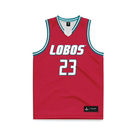 New Mexico - NCAA Men's Basketball : Jake Hall - Red Basketball Jersey-0