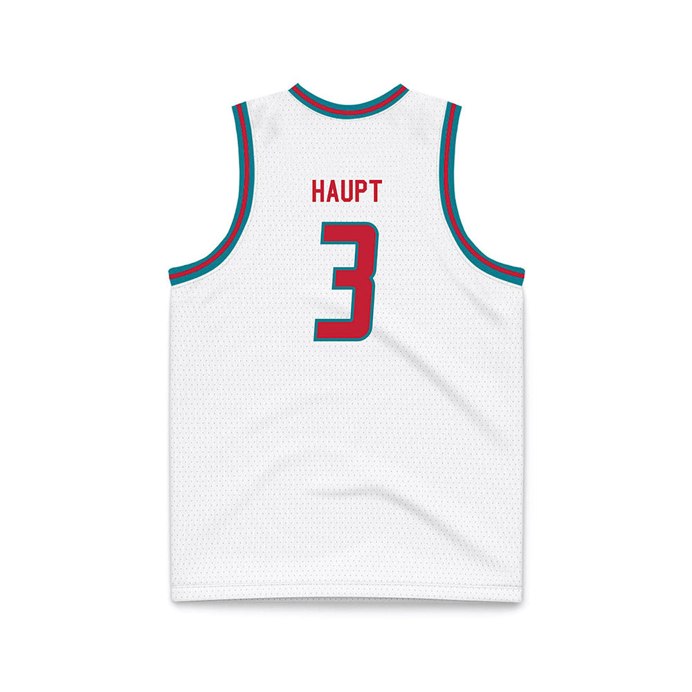 New Mexico - NCAA Men's Basketball : Luke Haupt - White Basketball Jersey-1