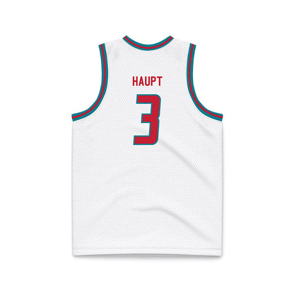 New Mexico - NCAA Men's Basketball : Luke Haupt - White Basketball Jersey-1