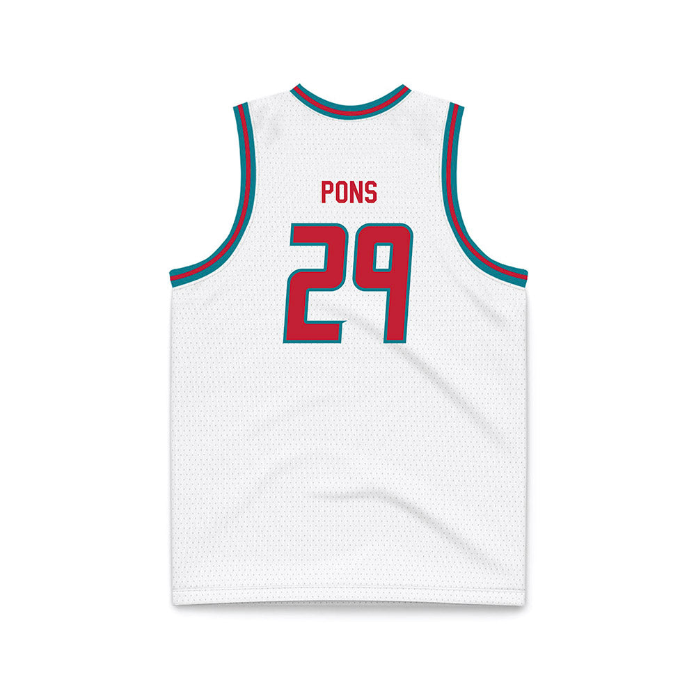 New Mexico - NCAA Men's Basketball : Timeo Pons - White Basketball Jersey-1