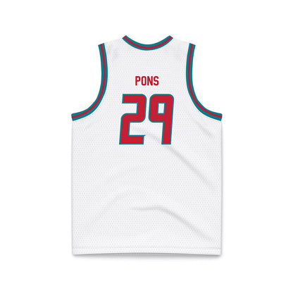 New Mexico - NCAA Men's Basketball : Timeo Pons - White Basketball Jersey-1