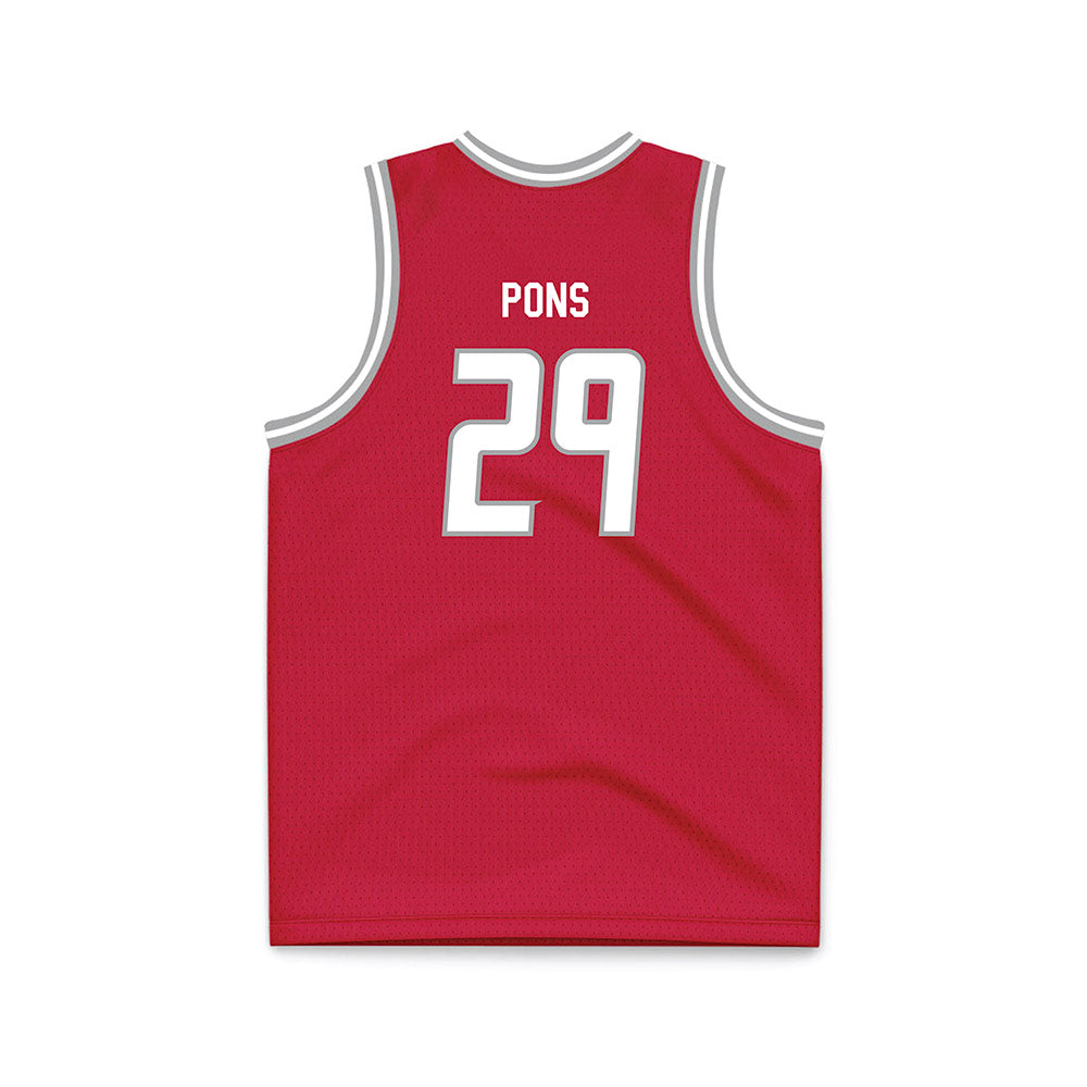 New Mexico - NCAA Men's Basketball : Timeo Pons - Red Basketball Jersey-1