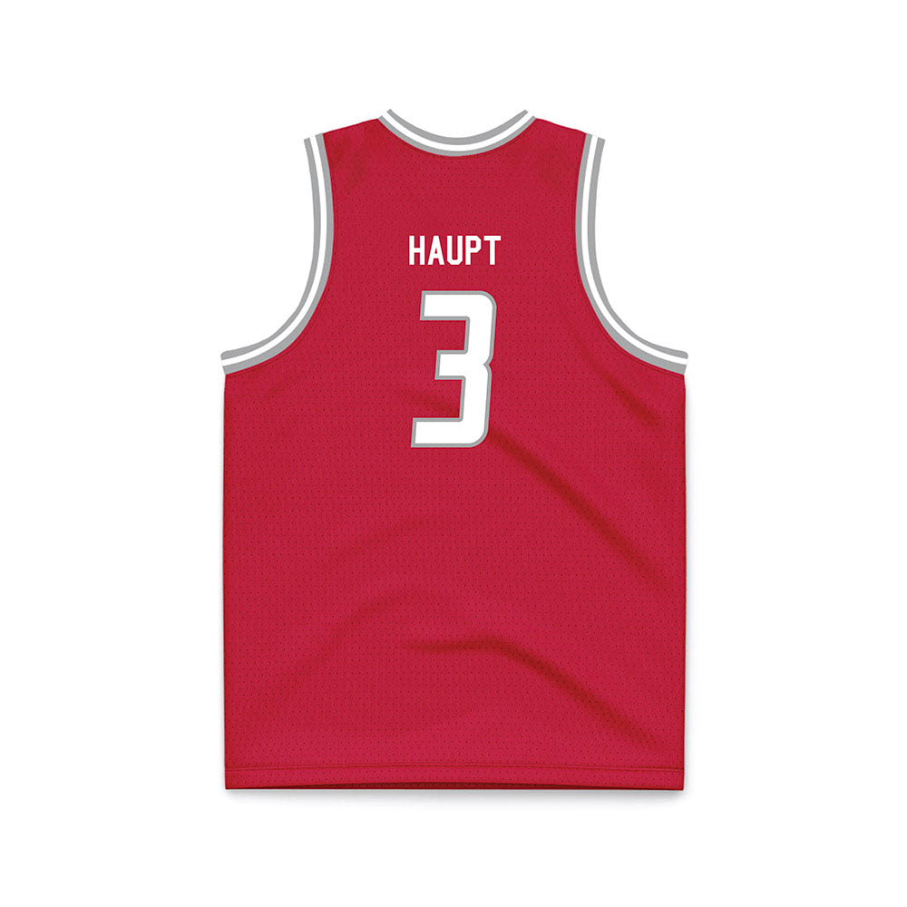 New Mexico - NCAA Men's Basketball : Luke Haupt - Red Basketball Jersey-1