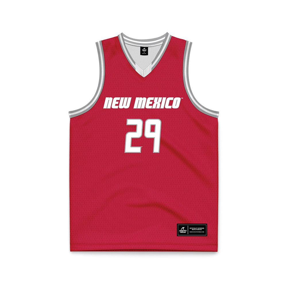 New Mexico - NCAA Men's Basketball : Timeo Pons - Red Basketball Jersey-0