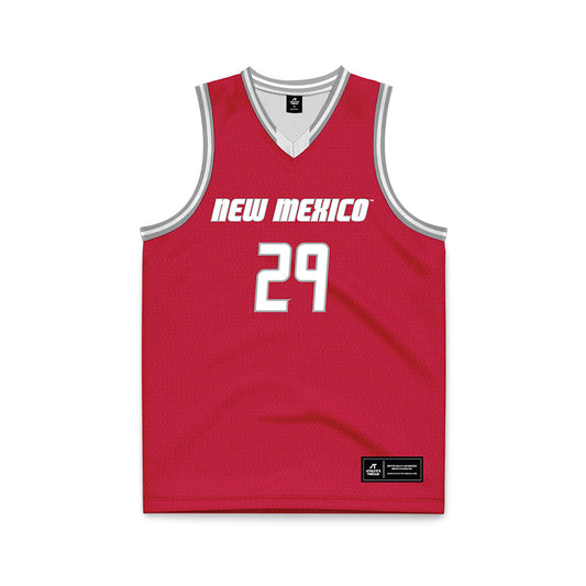 New Mexico - NCAA Men's Basketball : Timeo Pons - Red Basketball Jersey-0