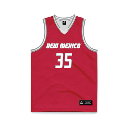 New Mexico - NCAA Men's Basketball : JT Rock - Red Basketball Jersey-0