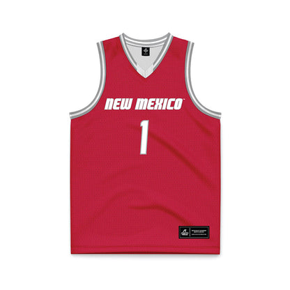 New Mexico - NCAA Men's Basketball : Uriah Tenette - Red Basketball Jersey-0