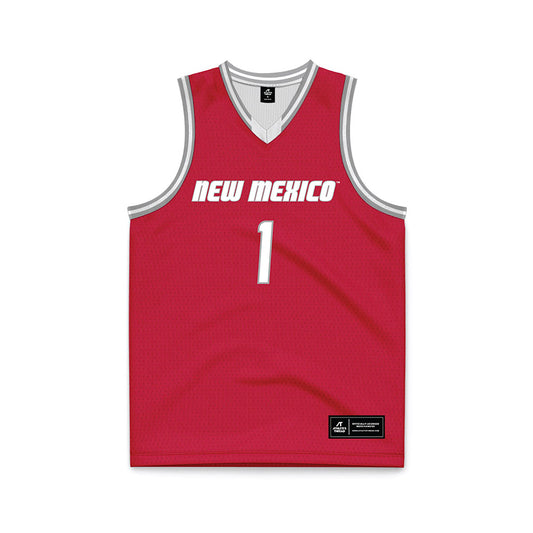 New Mexico - NCAA Men's Basketball : Uriah Tenette - Red Basketball Jersey-0