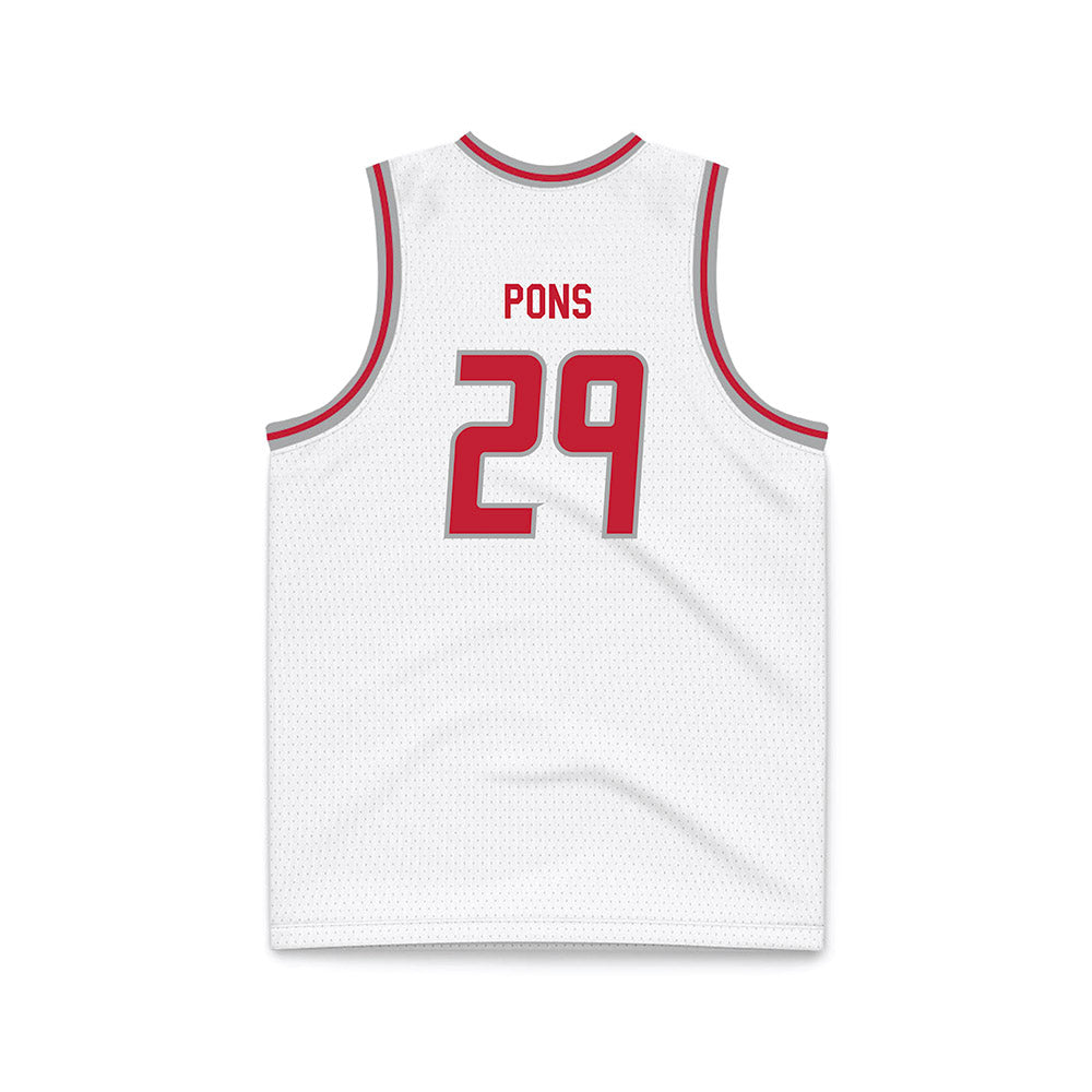New Mexico - NCAA Men's Basketball : Timeo Pons - White Basketball Jersey-1