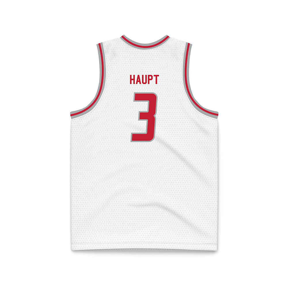 New Mexico - NCAA Men's Basketball : Luke Haupt - White Basketball Jersey-1